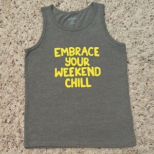 Cat & Jack Gray Tank Top with Yellow Print